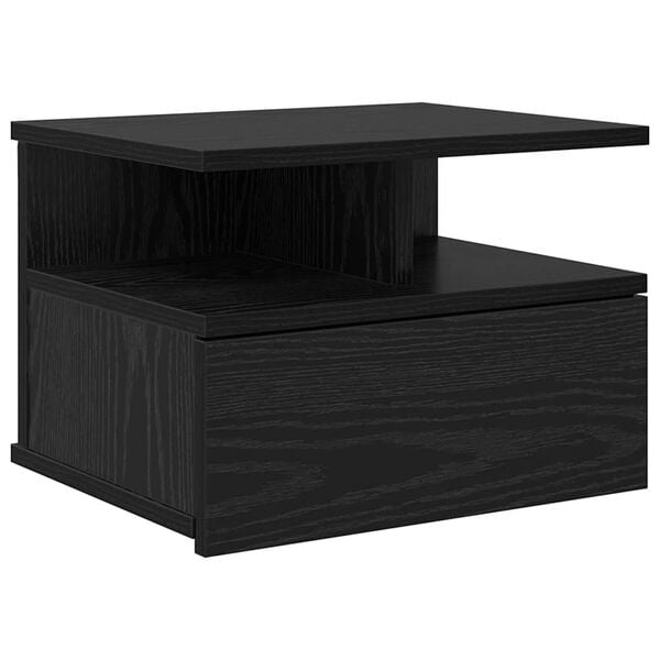 vidaXL Floating Nightstand Black Oak 40 x 31 x 27 cm Engineered Wood