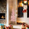 vidaXL Slim Artificial Half Christmas Tree with Stand Pink 150 cm