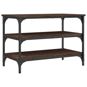 vidaXL Shoe Bench Brown Oak 70x38,5x49 cm Engineered Wood