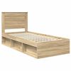 vidaXL Bed Frame with Headboard Sonoma Oak 75 x 190 cm Solid Pine Wood