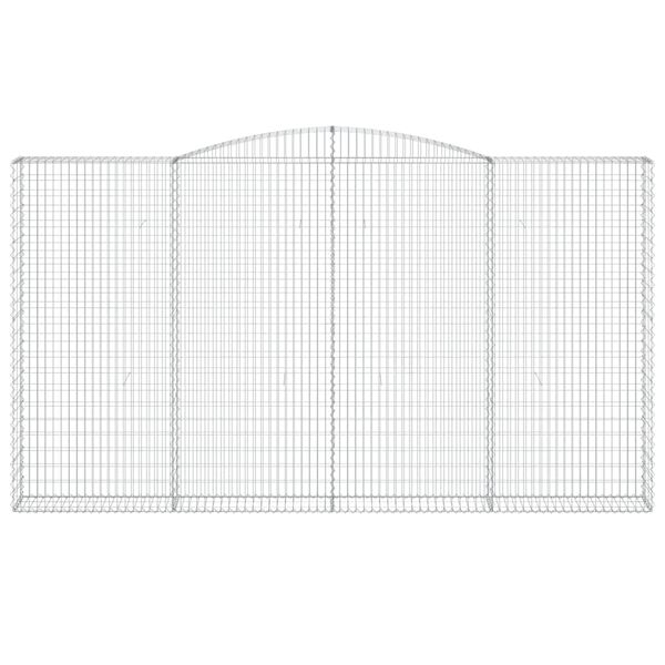 vidaXL Arched Gabion Basket 400x30x220/240 cm Galvanised Iron