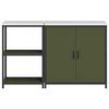 vidaXL Kitchen Storage Set 2 pcs Olive Green Cold-rolled Steel
