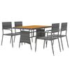 vidaXL 5 Piece Outdoor Dining Set Poly Rattan Grey
