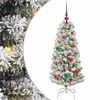 vidaXL Artificial Hinged Christmas Tree Green and White 120 cm