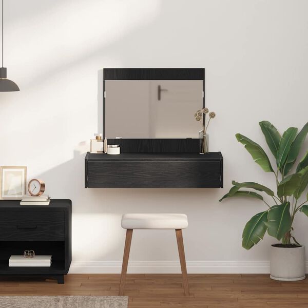 vidaXL Dressing Table Black 83 x 40 x 70 cm Engineered Wood