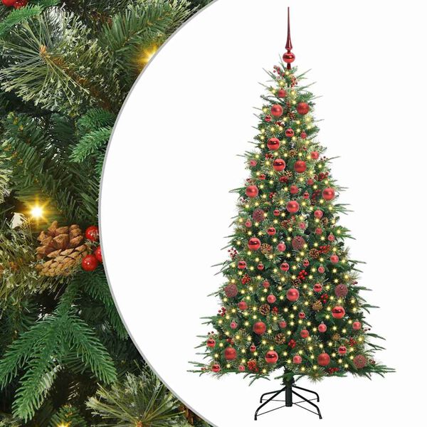 vidaXL Artificial Hinged Christmas Tree Green 180 cm PE and PVC