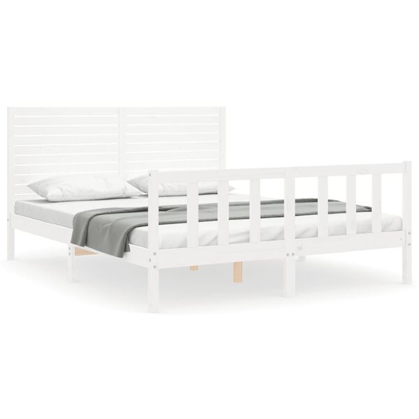 vidaXL Bed Frame without Mattress White 160x200 cm Solid Wood Pine