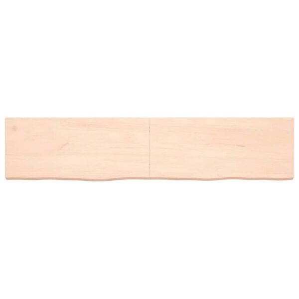 vidaXL Wall Shelf 180x40x(2-6) cm Untreated Solid Wood Oak