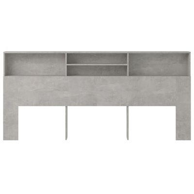 vidaXL Headboard Cabinet Concrete Grey 220x19x103.5 cm