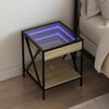 vidaXL Bedside Table with Infinity LED Sonoma Oak 40x40x49 cm
