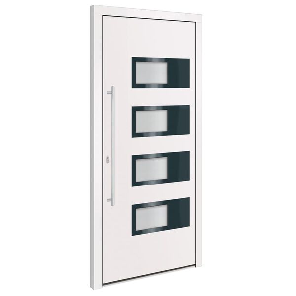 vidaXL Front Door White 100x210 cm Aluminium and PVC