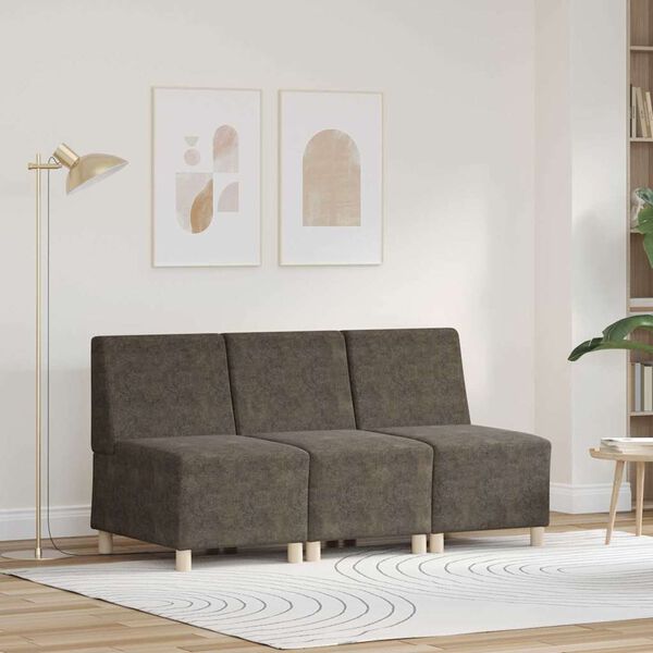 vidaXL Modular Sofa Unit Armless 3 pcs Dark Grey 55 x 74 x 82 cm