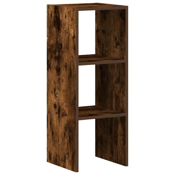 vidaXL Bookcase Stackable Smoked Oak 30x30x80 cm Engineered Wood