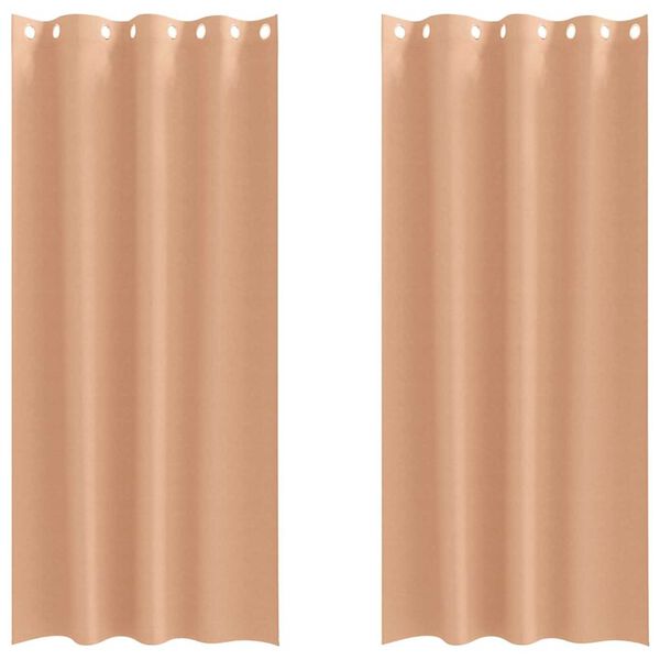 vidaXL Blackout Curtains with Rings 2 pcs Light Brown 225 x 140 cm