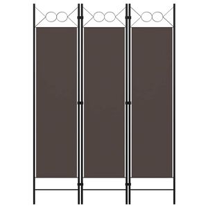 vidaXL 3-Panel Room Divider Brown 120x180 cm