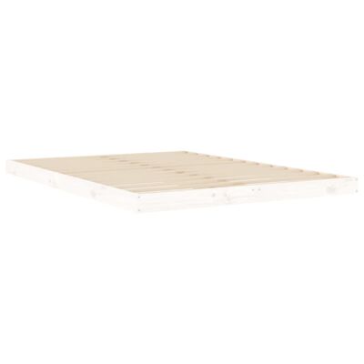 vidaXL Bed Frame White 135x190 cm Double Wood Pine