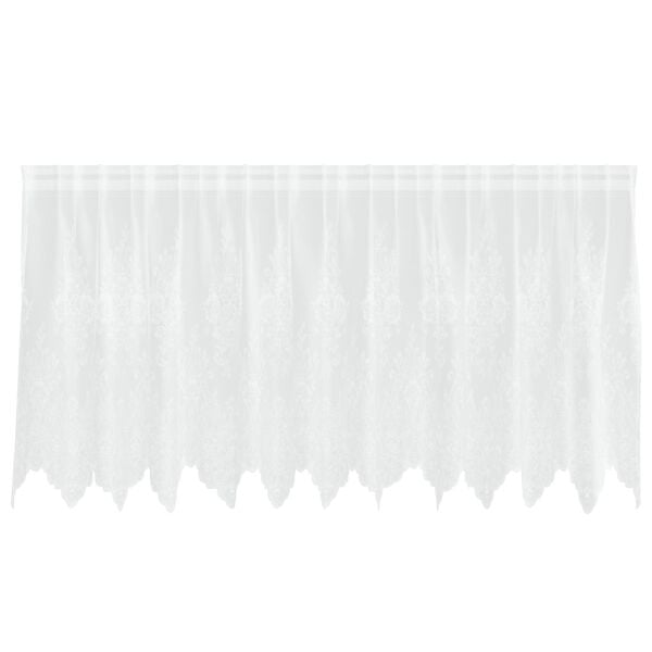vidaXL Lace Curtain with Curtains Floral White 80 x 300 cm Polyester