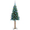 vidaXL Slim Christmas Tree Green 150 cm PVC and Solid Pine wood