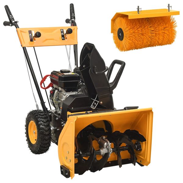 vidaXL Petrol-powered 2-in-1 Snow Thrower and Sweeper 6.5HP