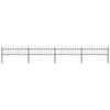 vidaXL Garden Fence with Hoop Top Steel 671x60 cm Black