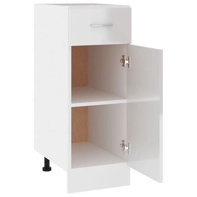 vidaXL Drawer Bottom Cabinet High Gloss White 30x46x81.5 cm Engineered Wood