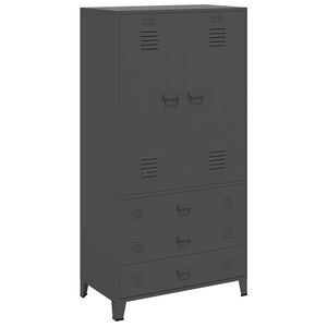 vidaXL Wardrobe | Anthracite | Metal | 90x50x180 cm | Wardrobe | Rectangular