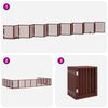 vidaXL Dog Gate with Door Foldable 15 Panels Brown 750 cm Poplar Wood