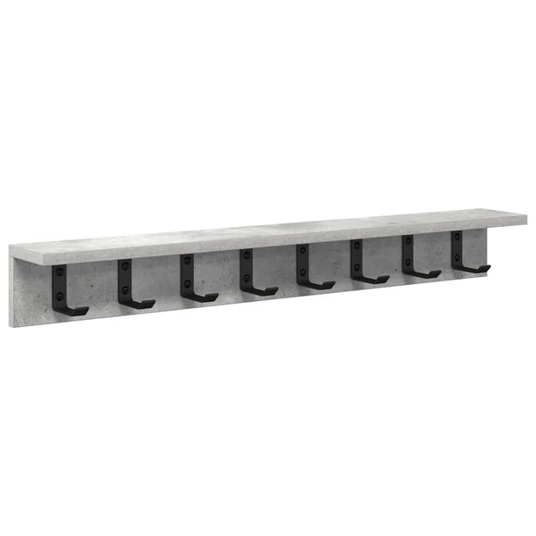 vidaXL Wall-Mounted Coat Rack Concrete Grey 80 x 10.5 x 10.5 cm