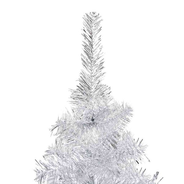 vidaXL Artificial Pre-lit Christmas Tree with Ball Set Silver 210 cm PET