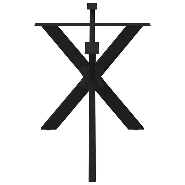 vidaXL Dining Table Leg Spider Shape Black 150x78x(72-73) cm Steel