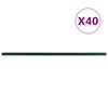 vidaXL Garden Fence Posts 40 pcs Green 240 cm Steel
