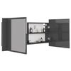vidaXL LED Bathroom Mirror Cabinet High Gloss Grey 100x12x45 cm Acrylic