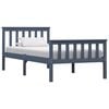vidaXL Bed Frame without Mattress Grey Solid Pinewood 100x200 cm