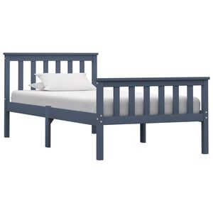 vidaXL Bed Frame without Mattress Grey Solid Pinewood 100x200 cm