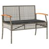 vidaXL 4 Piece Garden Dining Set with Cushions Grey Poly Rattan