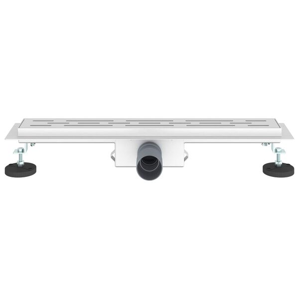 vidaXL Shower Drain with Line Design Silver 60 cm Stainless Steel 304