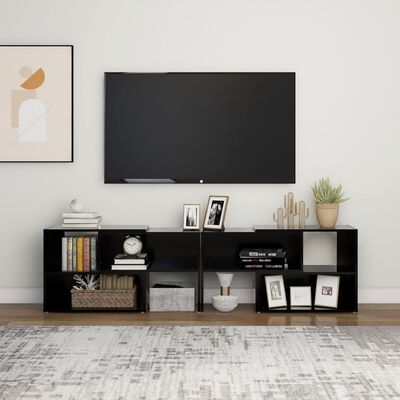 vidaXL TV Cabinet Black 149x30x52 cm Engineered Wood