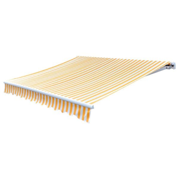 vidaXL Awning Top Sunshade Canvas Orange & White 4.5x3 m