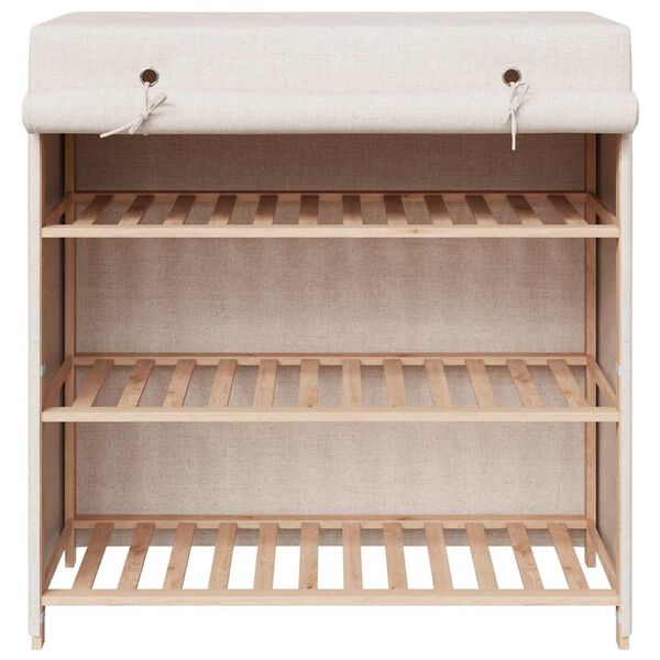 vidaXL Shoe Cabinet with Cover White 79x40x80 cm Fabric