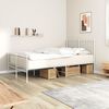 vidaXL Metal Bed Frame without Mattress with Footboard White 120x200cm