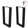 vidaXL Dining Table Legs V-Shape 2 pcs Black 60x(72-73.3) cm Steel