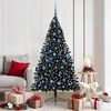 vidaXL Artificial Pre-lit Christmas Tree Black 180 cm PVC