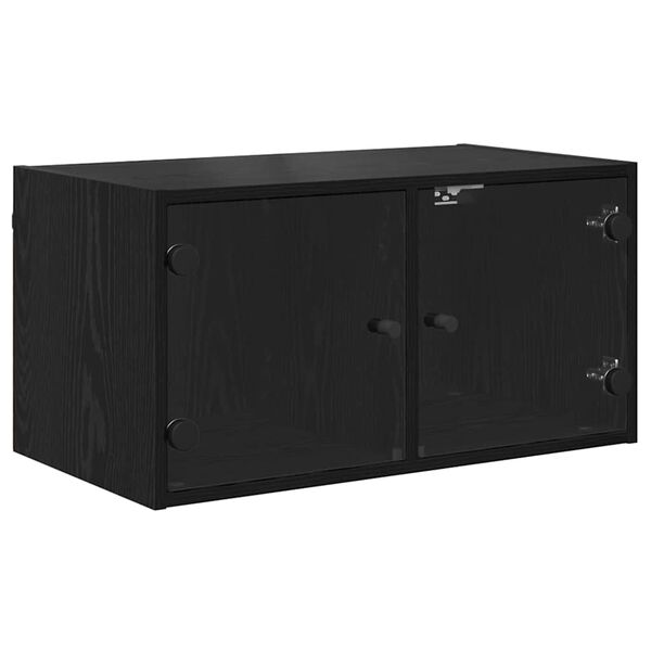 vidaXL Wall Cabinet Black Oak 68 x 37 x 35 cm Engineered Wood