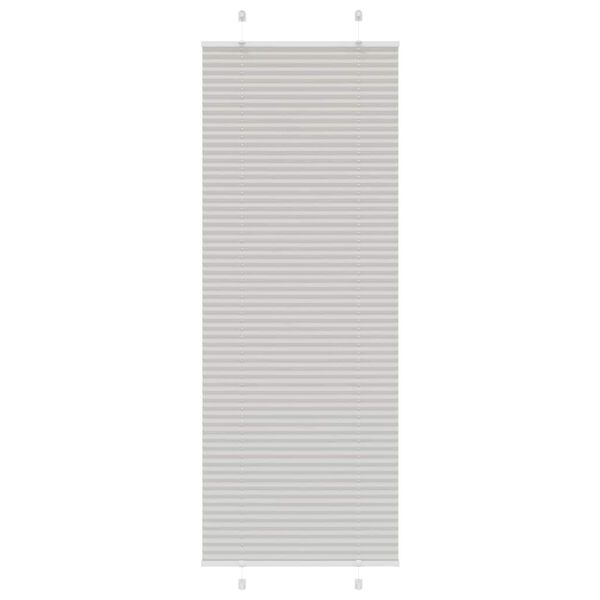 vidaXL Pleated Blind Light Grey 70x200 cm Fabric Width 69.4 cm Polyester