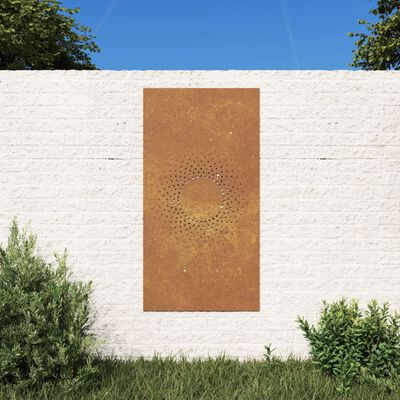 vidaXL Garden Wall Decoration 105x55 cm Corten Steel Sun Design