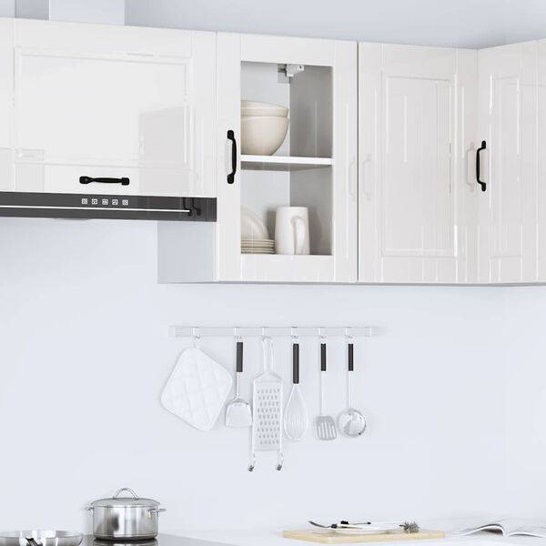 vidaXL Kitchen Wall Cabinet with Glass Door&nbsp;Porto High Gloss White