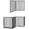 vidaXL Dog Gate with Door Foldable 12 Panels Black 960 cm Poplar Wood