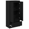 vidaXL Cabinet with Drawer Black Oak 55.5x34x119.5 cm Engineered Wood
