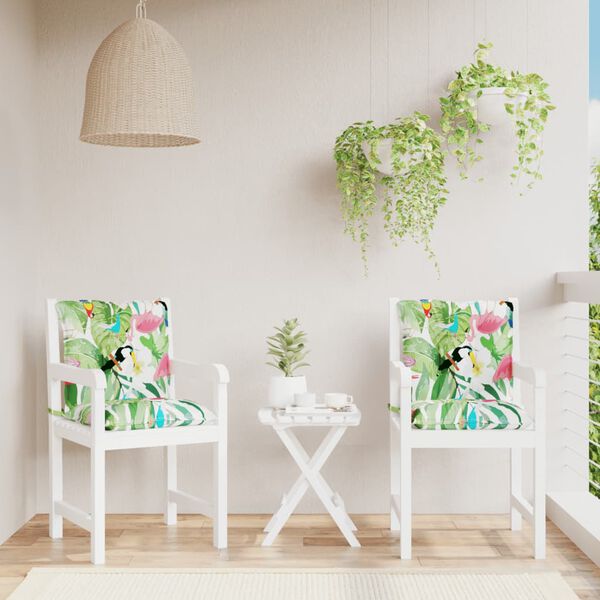 vidaXL Lowback Chair Cushions 2 pcs Multicolour Fabric