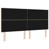 vidaXL LED Headboard with LED Strip Lights Grey Green 200 cm Polyester